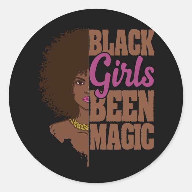 Black Girls waren magische afrikanische Königin Runder Aufkleber (Vorderseite)