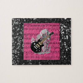Black Gitarre Pink Sheet Music