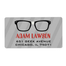 Black Glasses Computer Geek Address Labels