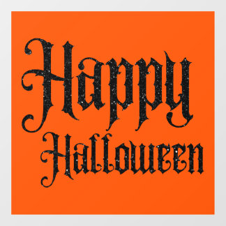 Black Glitter Happy Halloween Fensteraufkleber