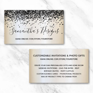 Black Glitter Pearl Schimmer Online-Shop Visitenkarte