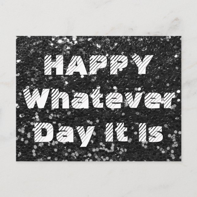 Black Glitzer Anti-Birthday Geburtstagkarte Postkarte (Vorderseite)