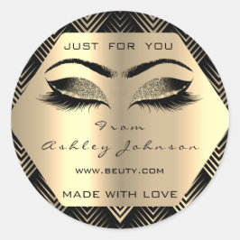 Black Glitzer Champaigne Sepia Gold aus Liebe Runder Aufkleber