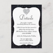Black Glitzer Diamond Heart Wedding Details