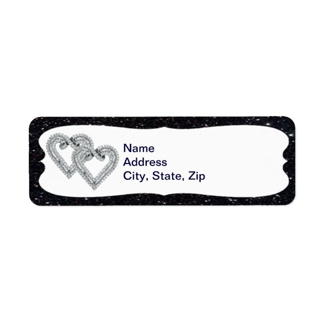 Black Glitzer Diamond Hörmarke Labels (Vorne)