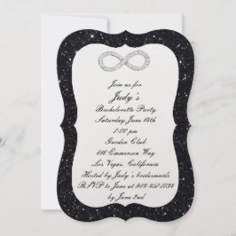 Black Glitzer Diamond Infinity Junggeselinnen-Absc Einladung