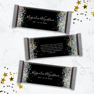 Black Glitzer Gastgeschenk Hochzeit Candy Bar Wrap