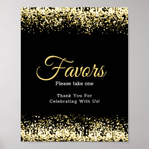 Black Glitzer Gold Gastgeschenk Hochzeit-Signierun Poster