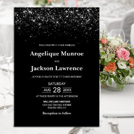 Black Glitzer Wedding Einladung