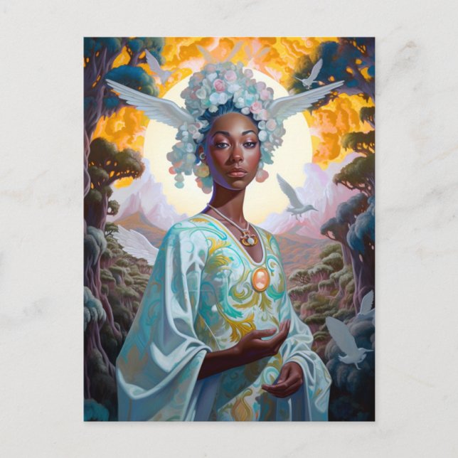 Black Goddess Fantasy Art Postkarte (Vorderseite)