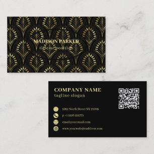 Black & Gol Art Deco Visitenkarte
