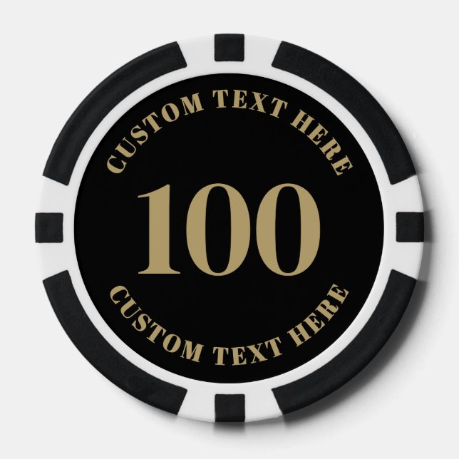 Black Gold 100 Numbered Pokerchips (Vorderseite)