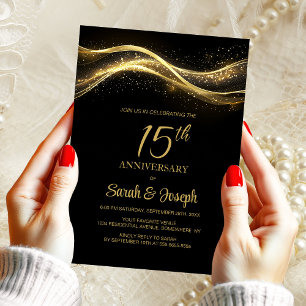 Black Gold 15. Hochzeitstag Einladung