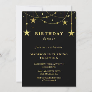 Black Gold 46. Geburtstag Einladungen Stars