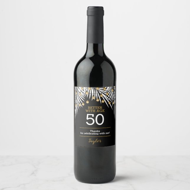 Black Gold 50. Geburtstag Weinetikett (Vorderseite)
