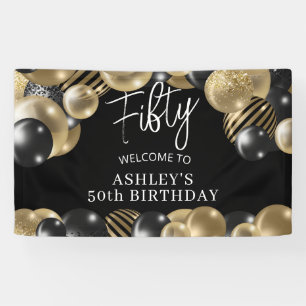 Black Gold 50. Geburtstagsbegrüßung Banner