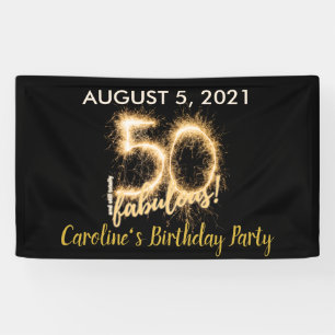 Black Gold 50 & noch Fabulous 50. Geburtstagsparty Banner