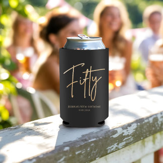 Black & Gold 50th Birthday Party Dosenkühler