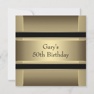 Black Gold 50th Birthday Party Einladung