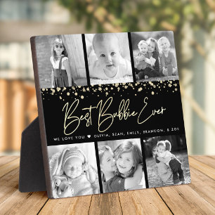 Black Gold 6 Foto-Collage Best Bubbie Ever Schrift Fotoplatte