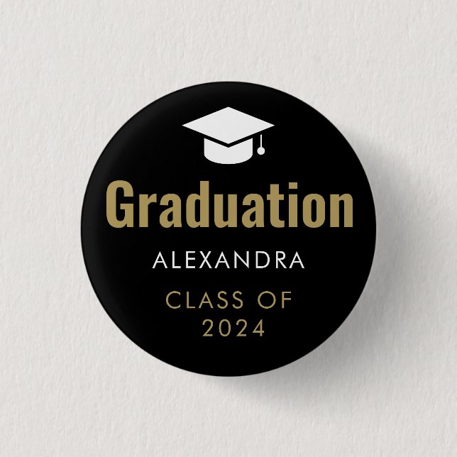 Black Gold Abschluss Button (Vorderseite)