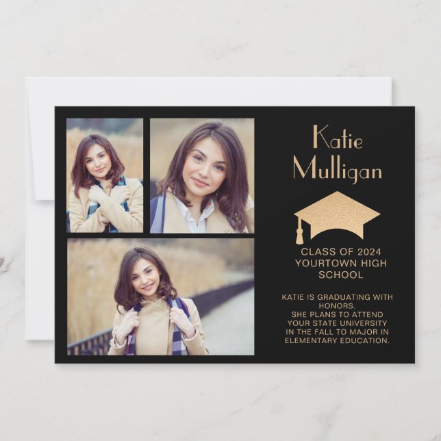 Black Gold Abschluss Class 2024 Foto (Vorderseite)