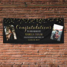 Black & Gold Abschluss Foto Glückwünsche