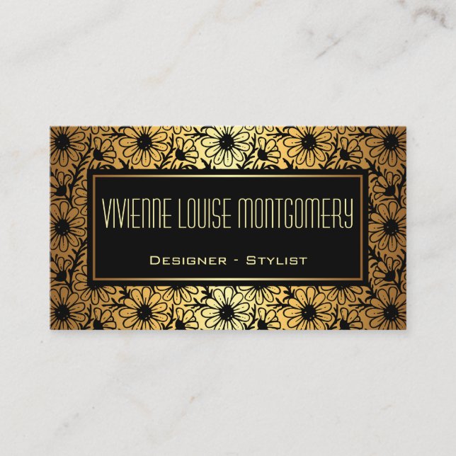 Black & Gold Adventure Muster Visitenkarte (Vorderseite)