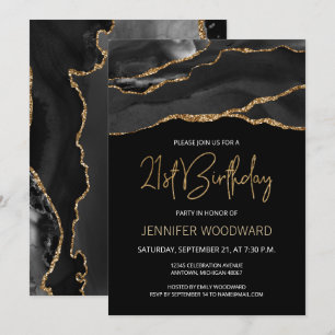 Black Gold Agate 21. Geburtstag Party