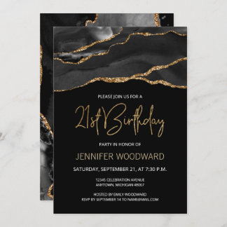 Black Gold Agate 21. Geburtstag Party