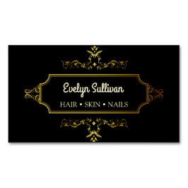 Black Gold Agate Frame Business Card Magnetische Visitenkarte