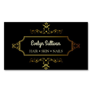 Black Gold Agate Frame Business Card Magnetische Visitenkarte