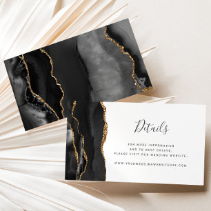 Black Gold Agate Hochzeits-Website Details Begleitkarte