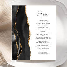 Black Gold Agate Hochzeitsmenü