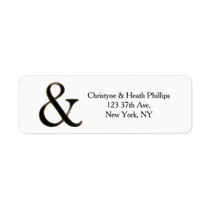 Black & Gold Ampersand Chic Wedding Einladung