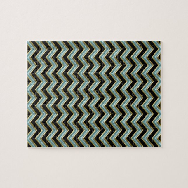 Black Gold Aquamarin ZigZag (Horizontal)