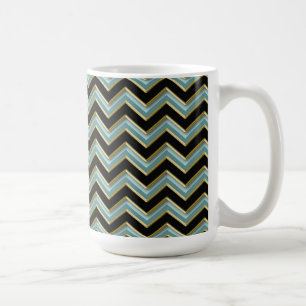 Black Gold Aquamarin ZigZag Kaffeetasse