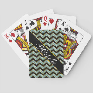 Black Gold Aquamarin ZigZag Spielkarten