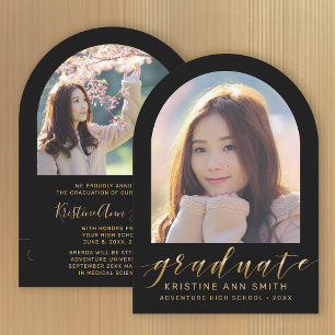 Black Gold Arch 2 Faire-part de graduation photo