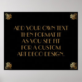 Black Gold Art Deco Custom DIY Wedding Sign Poster