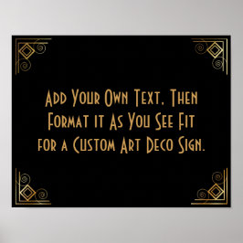 Black Gold Art Deco Custom DIY Wedding Sign Poster