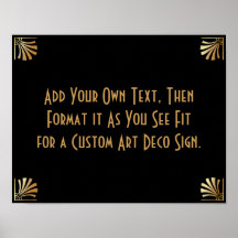 Black Gold Art Deco Custom DIY Wedding Sign
