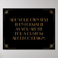 Black Gold Art Deco Custom DIY Wedding Sign