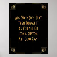 Black Gold Art Deco Custom DIY Wedding Sign