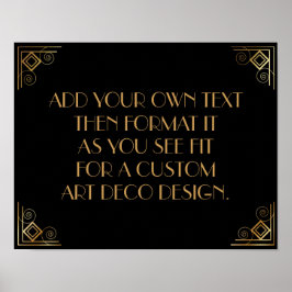 Black Gold Art Deco Custom DIY Wedding Sign Poster