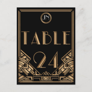 Black Gold Art Deco Gatsby Style Tischnummer 24