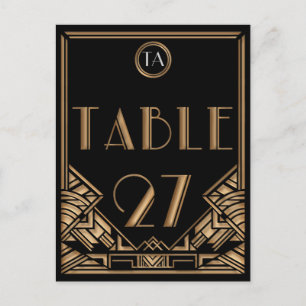 Black Gold Art Deco Gatsby Style Tischnummer 27