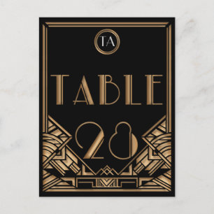 Black Gold Art Deco Gatsby Style Tischnummer 28