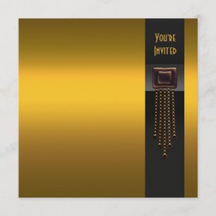 Black Gold Art Deco Party Einladungsvorlage Einladung