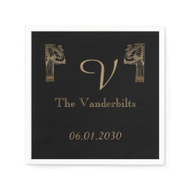 Black Gold Art Deco Pfauenhochzeit